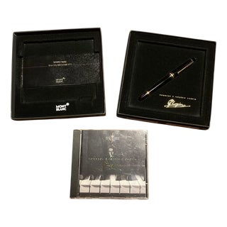 Fountain Pen and CD Set attributed to Frederic Chopin for Mont Blanc, 1990s, Set of 2 For Sale