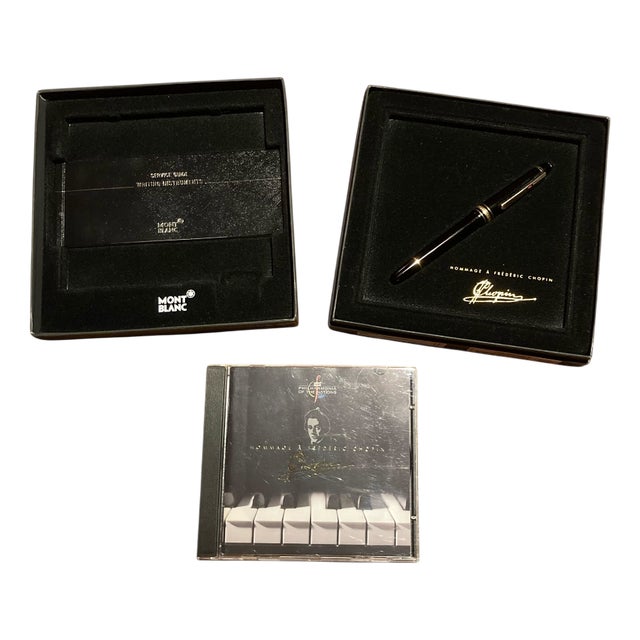 Fountain Pen and CD Set attributed to Frederic Chopin for Mont Blanc, 1990s, Set of 2 For Sale