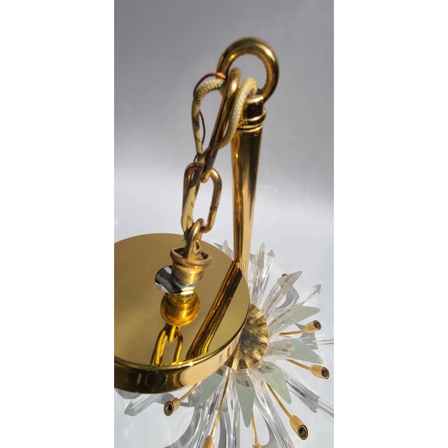 Curved Italian Murano Crystal Rib Prism Chandelier & Sconces in the Manner of Venini For Sale - Image 11 of 11