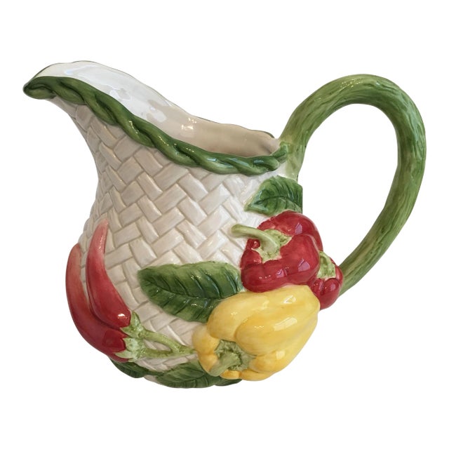 Mid 20th Century Fitz and Floyd Vegetable Motif Pitcher For Sale