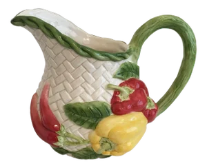 Mid 20th Century Fitz and Floyd Vegetable Motif Pitcher