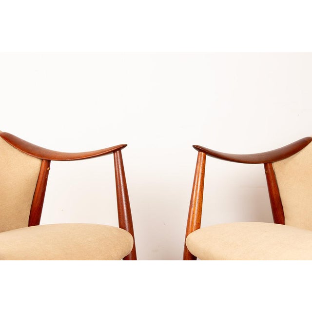 Wood Scandinavian Teak and Fabric New Tyrol Armchairs by Gerhard Berg for Westnofa, 1960, Set of 2 For Sale - Image 7 of 18