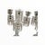 Transparent Vintage Pair 14" Modular Crystal 3-Light Candelabras Threaded European Lead Crystal Complete With Prisms For Sale - Image 8 of 12