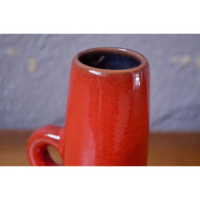 Fat Lava Scandinavian Pitcher Vase in Red Color from Kreutz Keramik For Sale - Image 5 of 9