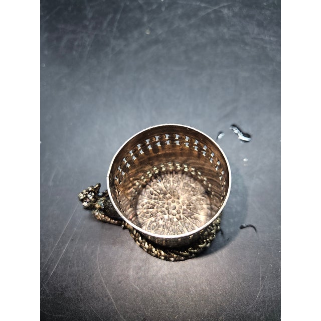 1950s Antique Putti Brass Cocktail Picks Holder - Appetizer/Perfume/Lipstick/Tooth Pick Holder For Sale - Image 5 of 5