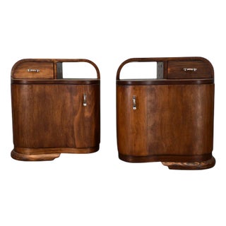 Art Deco Bedside Tables, Czechoslovakia, 1939s, Set of 2 For Sale