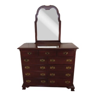 Colonial Furniture Solid Cherry Dresser With Mirror For Sale