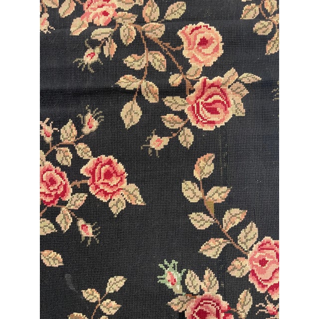 Antique Needlework Floral Rug For Sale In Los Angeles - Image 6 of 9