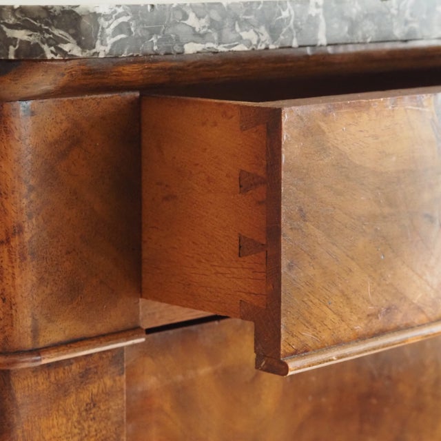 Louis Philippe Secretary in Walnut with Marble Top and Secret Compartments For Sale - Image 12 of 18