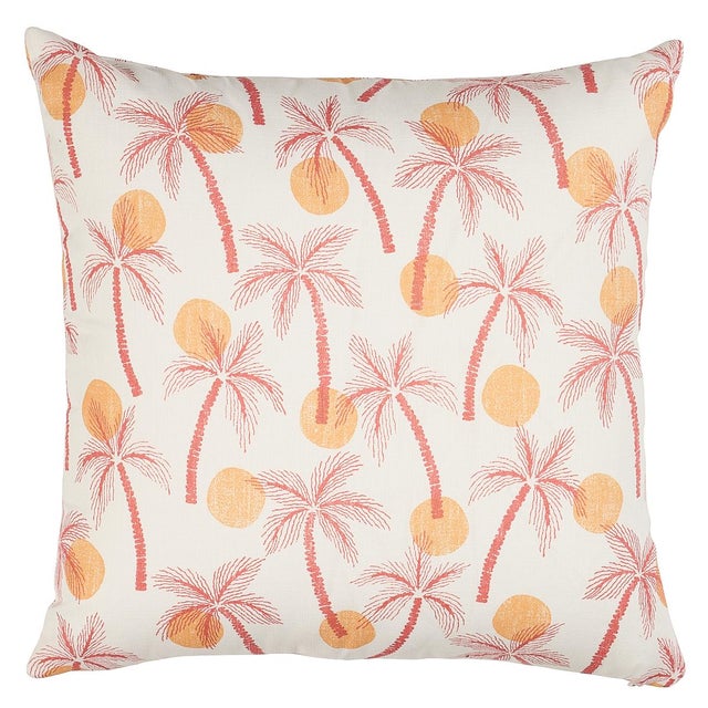 Contemporary Schumacher Clarabella Palm Indoor/Outdoor Pillow 20" x 20" in Citrus For Sale - Image 3 of 3