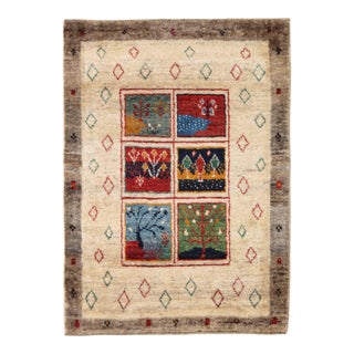 Vintage Hand-Knotted Persian Gabbeh Rug 2'2" X 3'1" For Sale