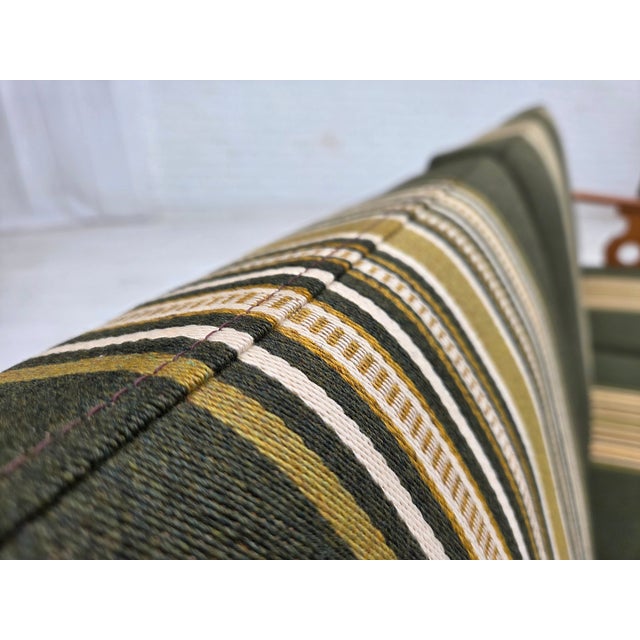 Wood Vintage Danish Three-Seater Sofa in Green Furniture Wool, 1970s For Sale - Image 7 of 18