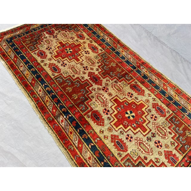 Islamic Vintage Afghan Hand-Knotted Tribal Rug | Red and Ivory Wool Area Rug With Geometric Medallion Pattern Rug For Sale - Image 3 of 11