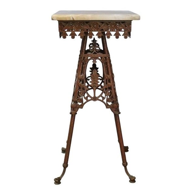 Aesthetic Movement Brass & Onyx Plant Stand C1880 For Sale - Image 10 of 12