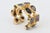 Modern Gold Plated Two Row Cuff Bracelet With Agate Stones, 1990's For Sale - Image 3 of 11
