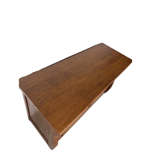 Antique Quarter-Sawn Oak Sideboard For Sale - Image 12 of 18