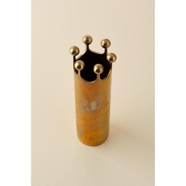 Vintage Brass Vase by Pierre Forssell, 1960s For Sale - Image 3 of 7