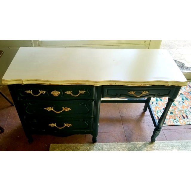 Vintage 1971 Drexel "Parfait" French Provincial Painted Writing Desk For Sale In Jacksonville, FL - Image 6 of 7