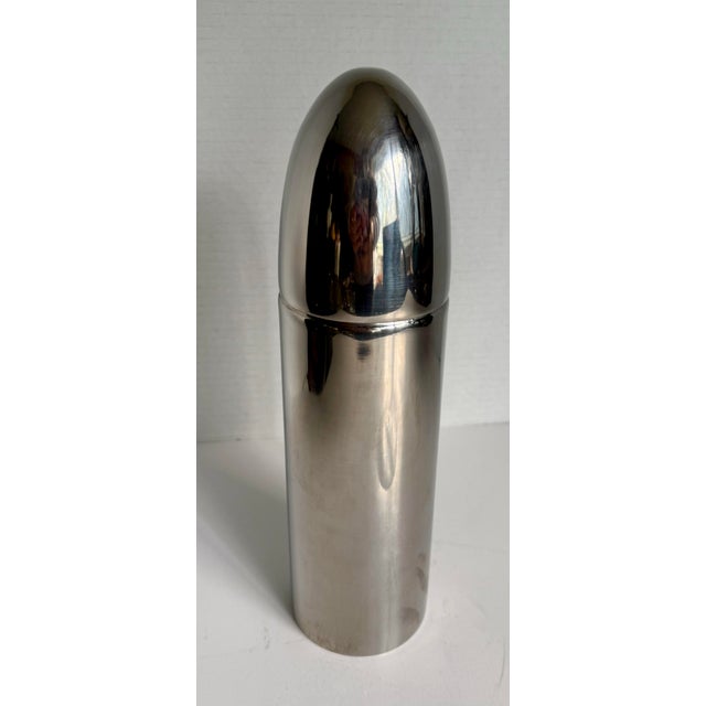 Mid-20th Century Metrokane Stainless Steel Bullet Cocktail Shaker – 4 Piece Barware Set For Sale - Image 4 of 12