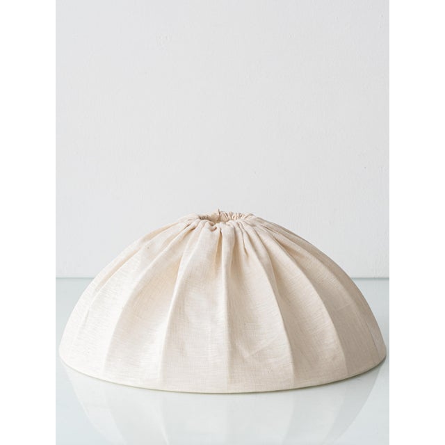 Textile Large Scandinavian Pine Table Lamp with Fabric Dome Shade, 1960s For Sale - Image 7 of 14