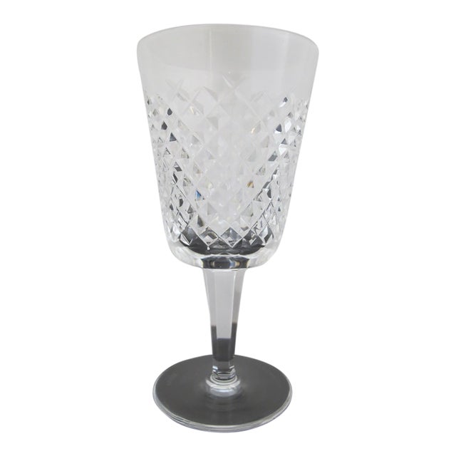 Waterford Cut Diamond Crystal Alana Water Goblet 6 7/8" Glass For Sale