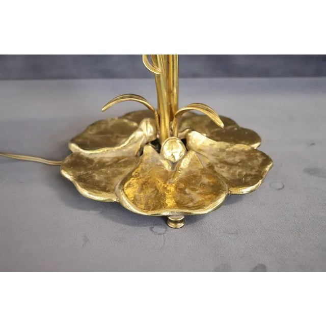 Vintage Brass and Glass Table Lamp, 1980s For Sale - Image 3 of 13