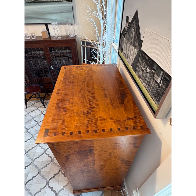 Estate Dr Dimes Tiger Maple Console Cupboard For Sale - Image 11 of 11