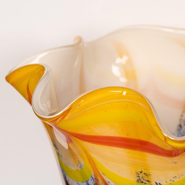 Vintage 20th Century Italian Hand Blown Murano Glass Vase, 1990s For Sale - Image 7 of 14