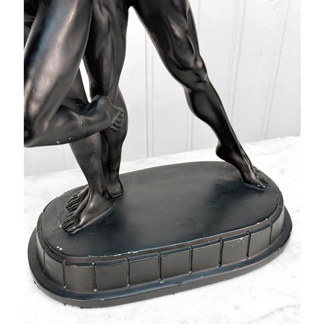 Black Vintage Art Deco Nude Women & Man Romance Figural Table Lamp For Sale - Image 8 of 10
