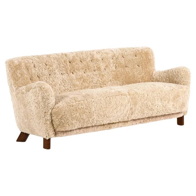 Sofa in Beech with Custom Upholstery by Fritz Hansen, 1941 For Sale - Image 11 of 11