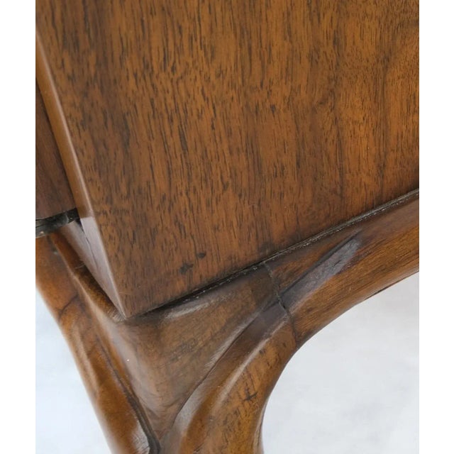 Brown Pair of Walnut Carved Modern Ornament Front Door End Table Night Stands For Sale - Image 8 of 12
