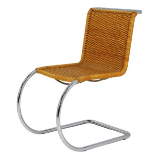 MF10 Cantilever Chair in Woven Straw by Ludwig Mies Van Der Rohe for Thonet, 1970 For Sale
