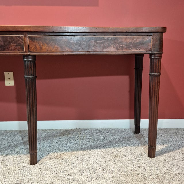 Circa 1790 Gillows Era George III English Regency Mahogany Serpentine Sideboard Table Serving Table For Sale - Image 10 of 17