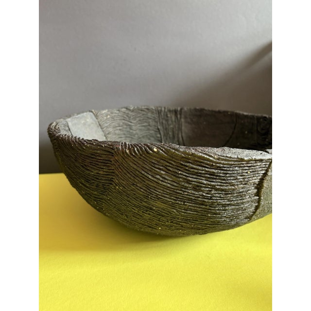 Large Brutalist Stoneware Bowl by Birte Beck Omme, Denmark, 1970s, in Very Good conditions. Designed 1970 to 1979 This...