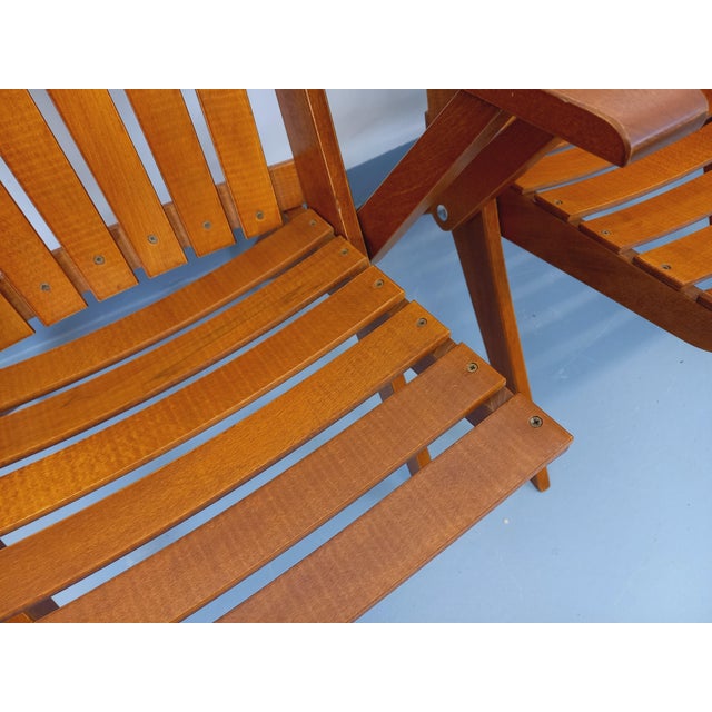 Vintage Beechwood Garden Armchairs, 1960s, Set of 4 For Sale - Image 6 of 18