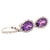 Natural Amethyst Diamond Earrings 14k Gold 4.25 Tcw Certified For Sale - Image 4 of 11