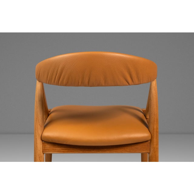 Set of Four (4) Mid-Century Danish Modern Model 31 Dining Chairs in Teak & Leather Attributed to Kai Kristiansen for Schou Andersen, Denmark, C. 1960s For Sale - Image 12 of 18