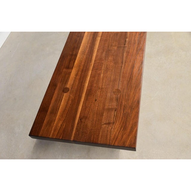 1960s Refinished Solid Walnut 59” Coffee Table For Sale In Boston - Image 6 of 7