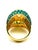 Bochic "Orient" Natural Emerald & South Sea Pearl Ring Set In 18K Gold & Silver For Sale - Image 4 of 18
