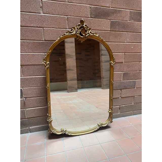 Mid 20th Century Vintage Arched Gilt Mirror For Sale - Image 5 of 5