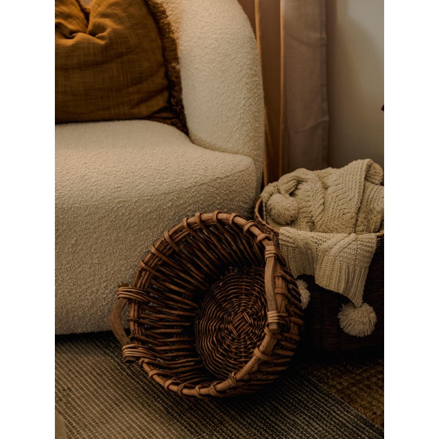 Wood Vintage Handmade Willow Wicker "Foraging" Basket For Sale - Image 7 of 7