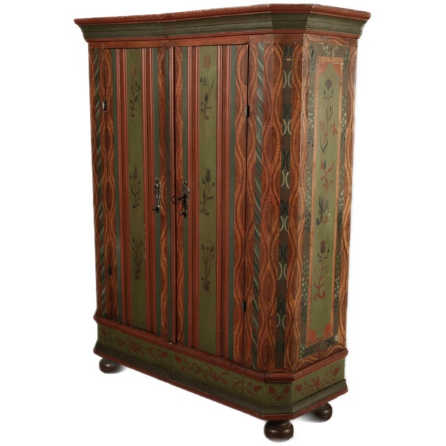 Baroque Antique Baroque Cabinet in Painted Softwood, 1750 For Sale - Image 3 of 18