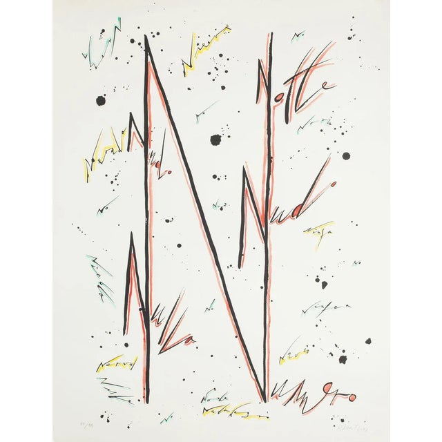 Letter Letter N Red'' by Rafael Alberti, from Alphabet series, is an original lithograph, realized by Rafael Alberti in...