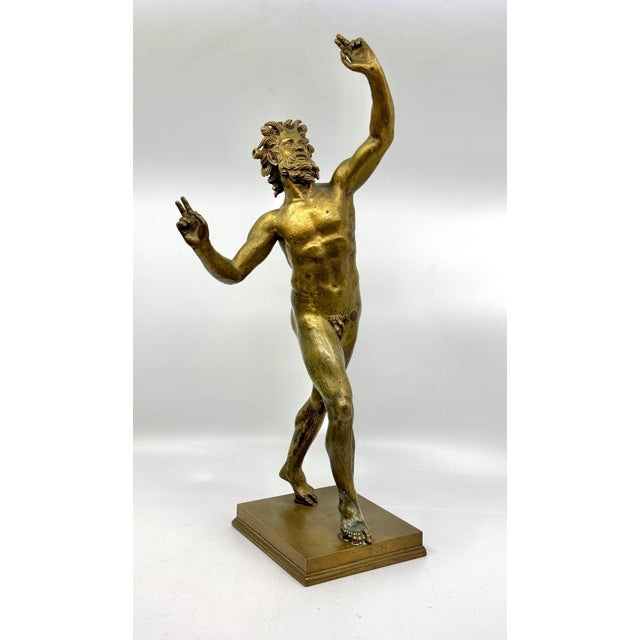 1900s Large Scale 18 inch Dancing Faun of Pompeii in Bronze Fonderia Sommer Napoli For Sale - Image 12 of 18