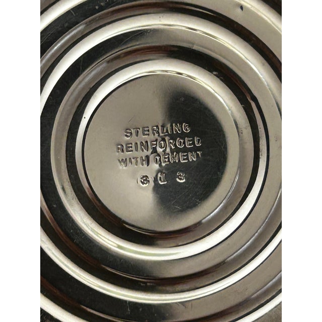 Vintage Sterling Silver Art Deco Footed Open Sugar and Creamer Set - A Pair For Sale - Image 9 of 9