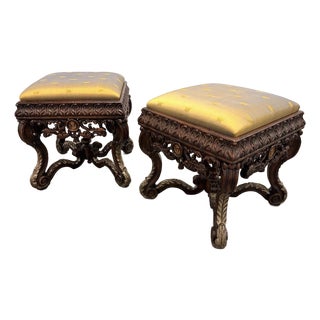 Theodore Alexander Althorp Collection Solid Wood Ottoman’s Accent Stools. A Pair For Sale