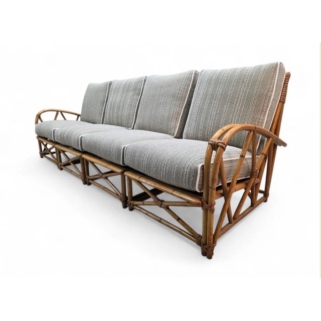 Mid 20th Century Mid 20th Century 4 Piece Modular Adjustable Sectional Sofa by Heywood Wakefield Newly Reupholstered For Sale - Image 5 of 8