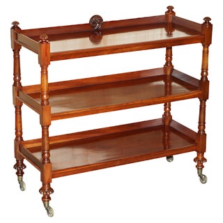 Antique English Mahogany Bookcase Trolly in the style of Gallows, 1840s For Sale