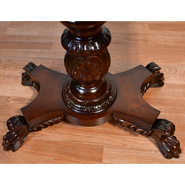 1910s Antique American Empire Solid Mahogany Flip-Top Game Table / Console Table For Sale - Image 18 of 18