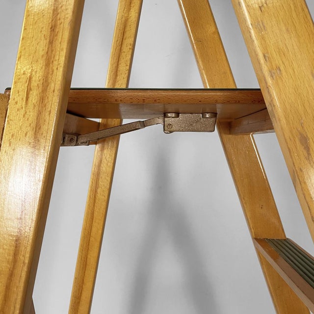 Mid-Century Modern Italian Wooden Ladder by Fabbrica Scale Alberti, 1960s For Sale - Image 9 of 18